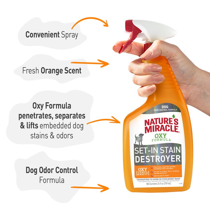 Nature's Miracle Natureâ€™s Miracle Set-In Stain Destroyer For Dog Messes, 24 Ounces, Oxy Formula With Orange Scent - Image 5